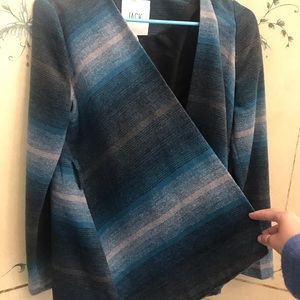 Blue and gray gradient jacket. Wool-feel. XS